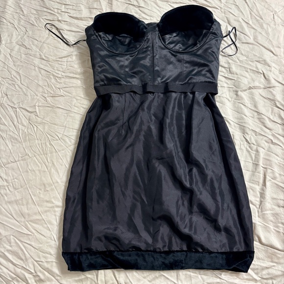 Juicy Couture Strapless Dress with Built-In Corset in Black - Picture 7 of 14